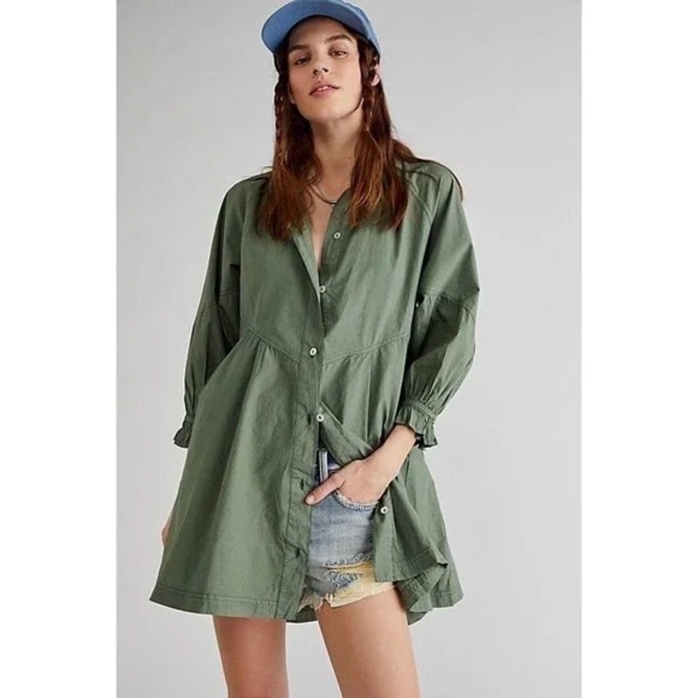 Free People Hannah Cotton Poplin Mini Dress